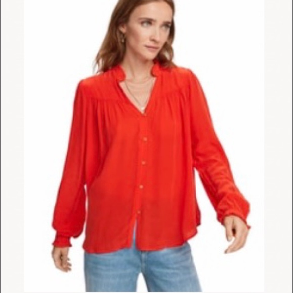 Feminine Long Sleeve Pleated Shirt